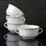 Hermia VN412KS00 Set 4 Tazones de Porcelana Blanca 350 ml Aptos para Lavavajillas y Microondas